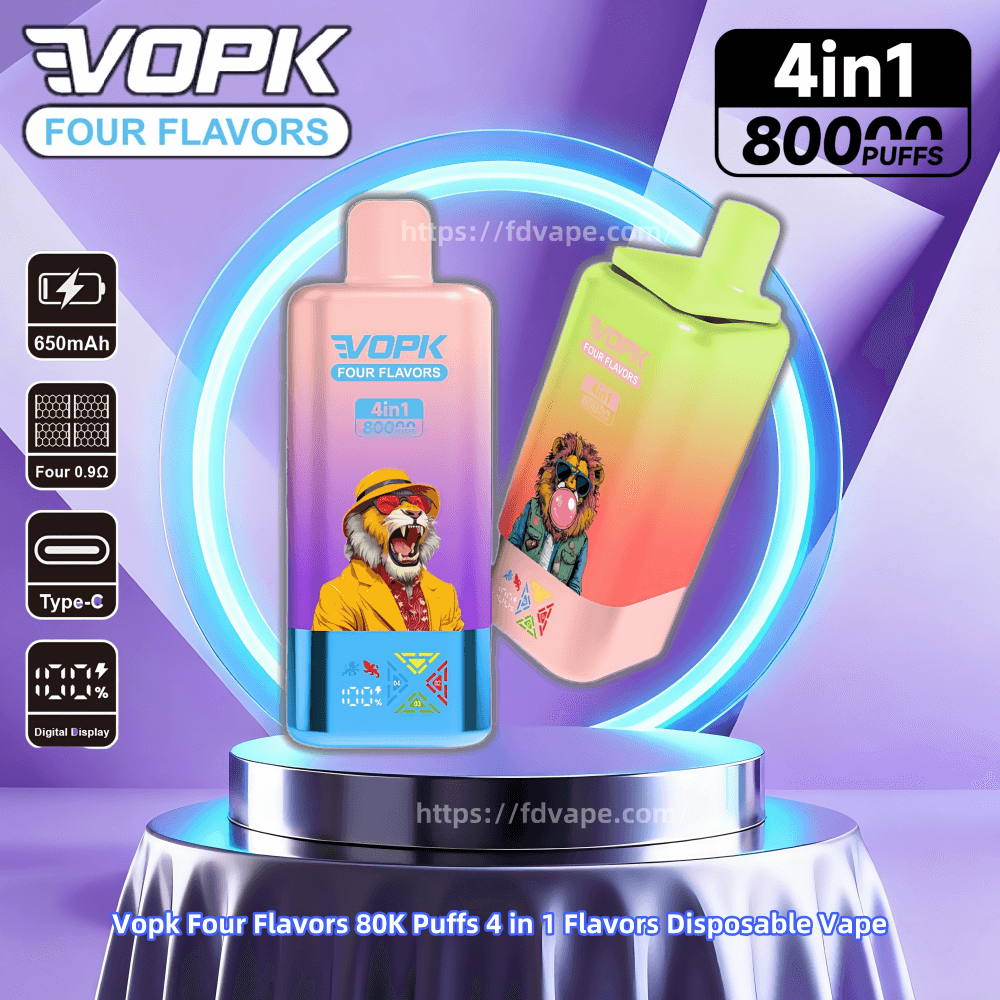 Vopk Four Flavors 80000 80K Puffs 4 in 1 Flavors Disposable Vape 2% 5%  Nicotine 10Tastes With LED Display | Vape Factory Direct
